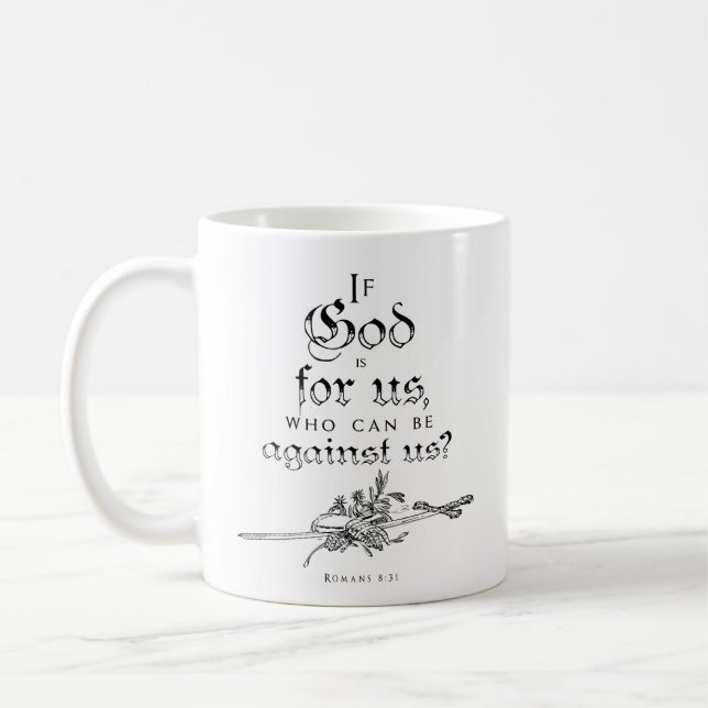 If God is For Us Bible quote mug (Left)