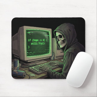 If Hope <= 0 Still Try | Cyberpunk Coding Gaming Mouse Pad