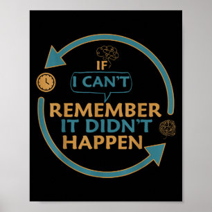 If I Can't Remember It Didn't Happen Funny Quotes  Poster
