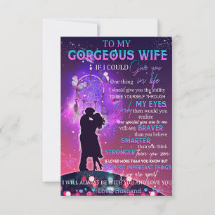 If I Could Give U 1 Thing In Life Husband To Wife Thank You Card