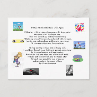 If I Could Raise My Children Again Holiday Postcard