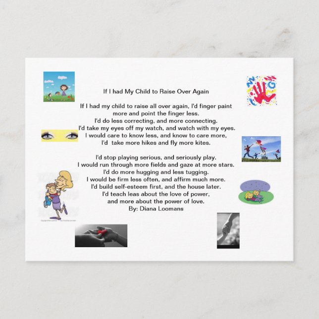 If I Could Raise My Children Again Holiday Postcard (Front)