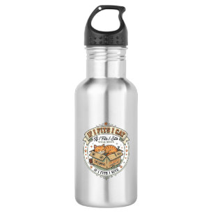 If I Fits I Cat If I Fits I Cat Vintage Vector Art 532 Ml Water Bottle