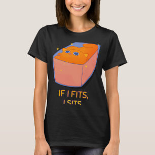 If I Fits I Sits Smooth Cat Meme Cat in a Box T-Shirt