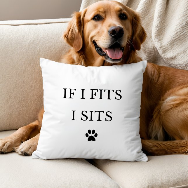 If I Fits I Sits Throw Pillow (Creator Uploaded)