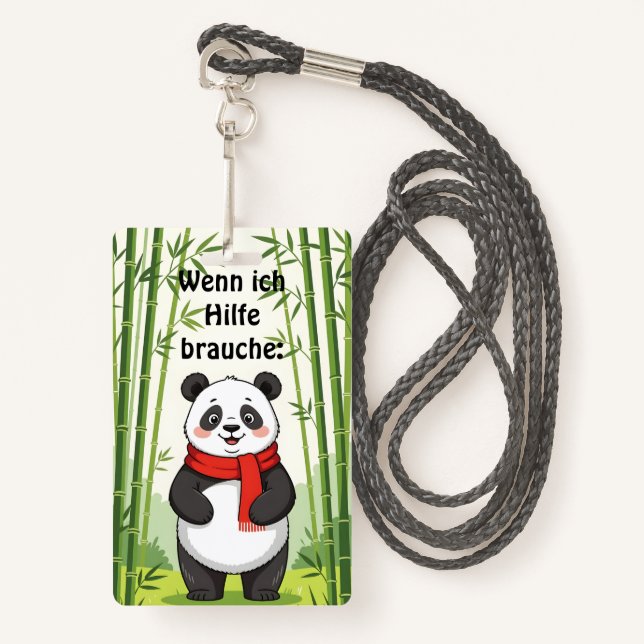 "If I need help" ID ID Badge (Front with Lanyard)