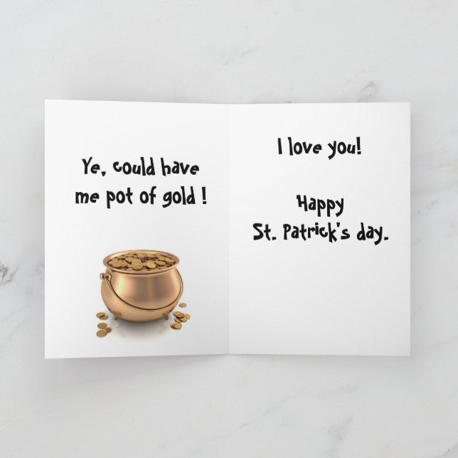 IF I WERE A LEPRECHAUN LOVE card (Inside)