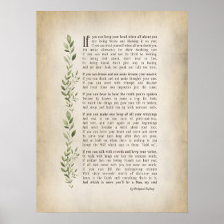 IF, Inspired poem of Rudyard Kipling Poster