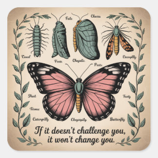 If It Doesn't Challenge You, It Won't Change You Square Sticker