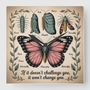 If It Doesn't Challenge You, It Won't Change You Square Wall Clock