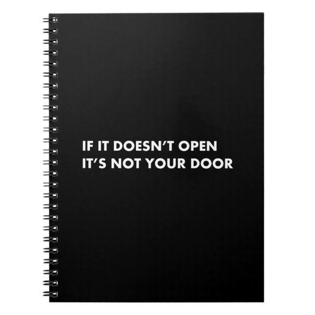 If it doesn't open its not your door notebook (Front)