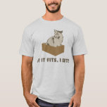 If It Fits, I Sits Cat T-Shirt<br><div class="desc">Cat rule number 1:  If it fits,  I sits.  If your kitty cat doesn't like to sit in any container that might possibly fit,  it's probably not actually a cat and you should get it checked out.</div>