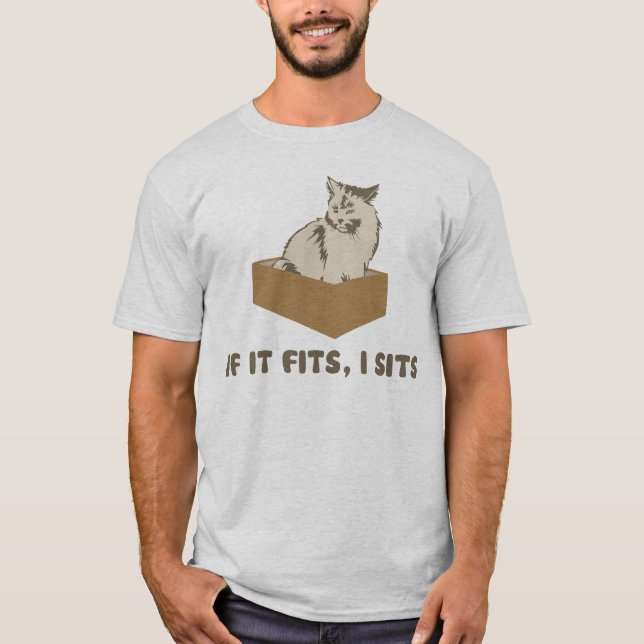 If It Fits, I Sits Cat T-Shirt (Front)