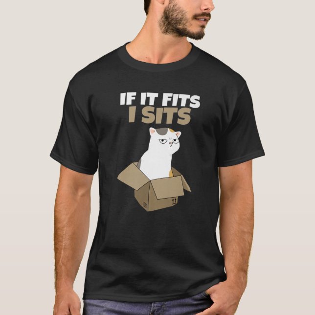 If It Fits I Sits Cats T-Shirt (Front)
