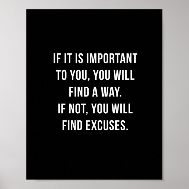 If it is important - 8"x10" Inspirational Print (Front)