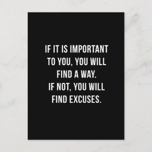 If it is important. Inspirational Postcard. Postcard