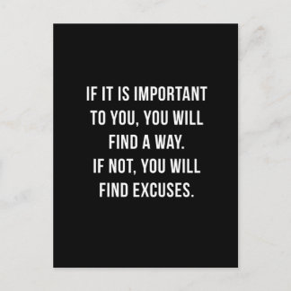 If it is important. Inspirational Postcard. Postcard
