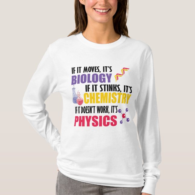 If It Moves It's Biology T-Shirt (Front)