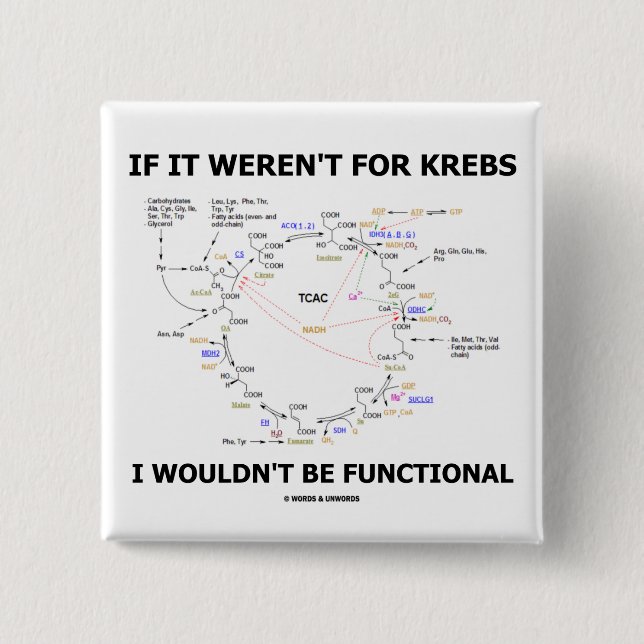 If It Weren't For Krebs I Wouldn't Be Functional 15 Cm Square Badge (Front)