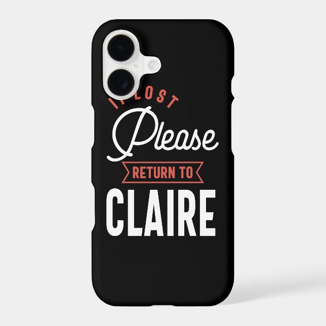 If Lost Please Return to Claire (Back)
