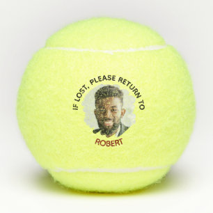 "If Lost Return To" Funny Custom Name & Photo Tennis Balls