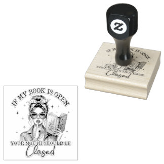 If My Book Is Open... Rubber Stamp
