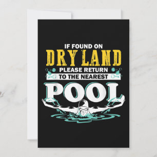 If On Dry Land Return To Pool Swim Team Funny Swim Holiday Card