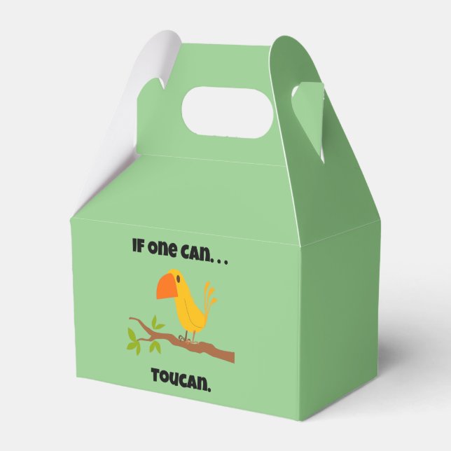 If One Can. . .Toucan, Funny Pun Cartoon Favour Box (Front Side)
