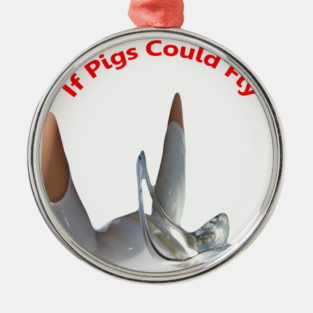 If Pigs Could Fly Metal Tree Decoration (Front)
