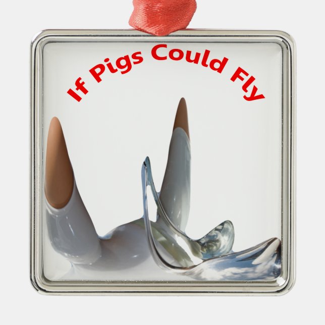 If Pigs Could Fly Metal Tree Decoration (Front)