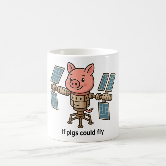 If pigs could fly - Piggie space station Coffee Mug (Center)