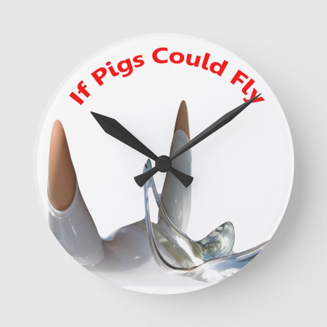 If Pigs Could Fly Round Clock (Front)