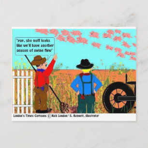 If Pigs Flew Funny Cartoon Gifts & Collectibles Postcard