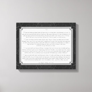 If Poem by Rudyard Kipling Canvas Print