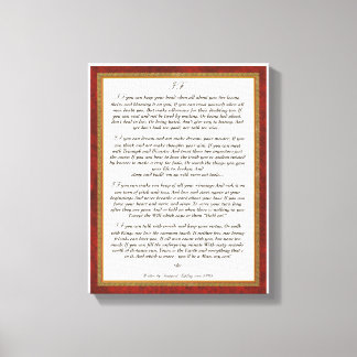 If Poem by Rudyard Kipling Canvas Print