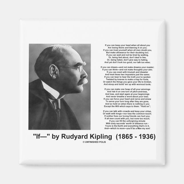 "If— " Poem By Rudyard Kipling Magnet (Front)