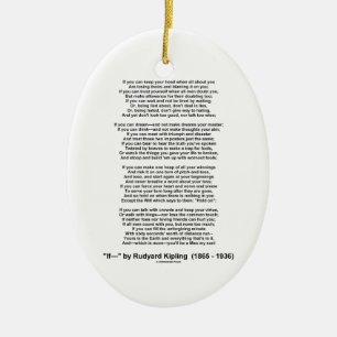 If- Poem by Rudyard Kipling (No Kipling Picture) Ceramic Tree Decoration