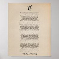 If Poem by Rudyard Kipling Vintage Poster