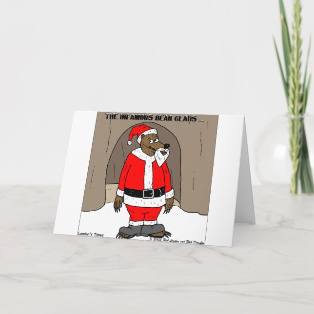 If Santa Clause The Bear Fun Christmas Gifts Tees Holiday Card (Front)