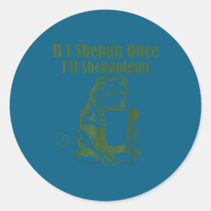 If shenan shenanigan st patricks day frog retro classic round sticker