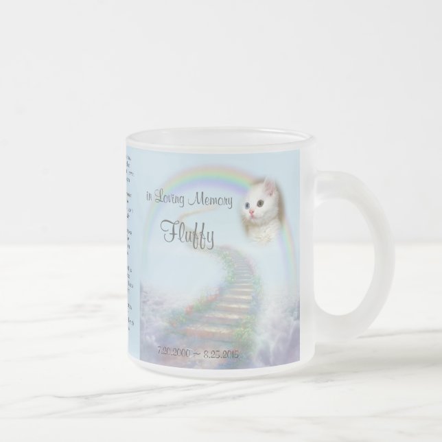 If Tears Could Build a Stairway Pet Memorial Frosted Glass Coffee Mug (Right)
