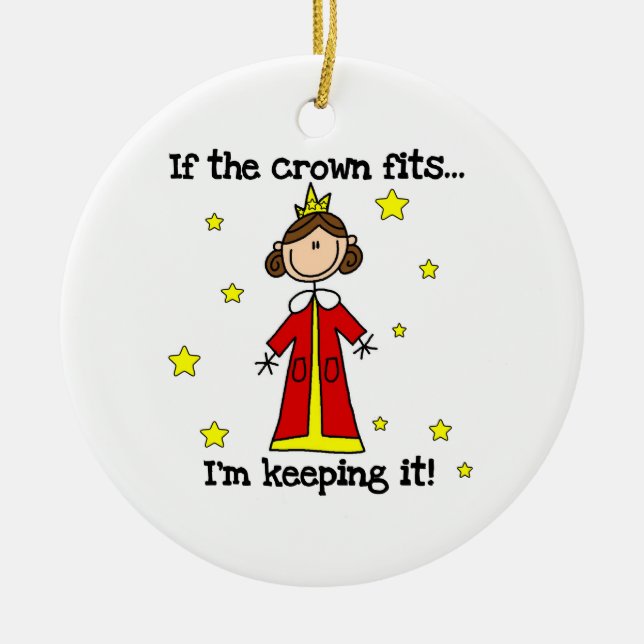 If the Crown Fits Ceramic Tree Decoration (Front)