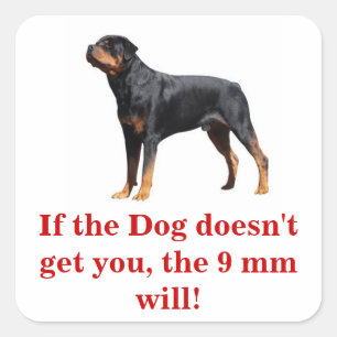 If the Dog Doesn't Get you the gun will. Square Sticker