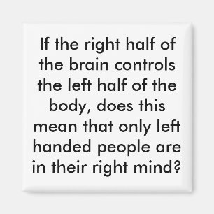 If the right half of the brain controls the lef... magnet