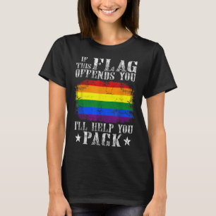 If This Flag Offends You Rainbow Flag Equal Gay LG T-Shirt