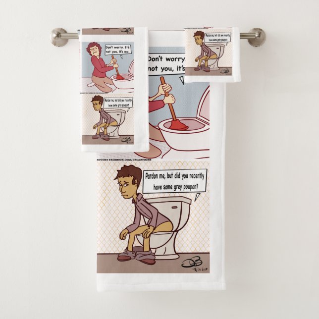 If Toilets Could Talk Bath Towel Set (Insitu)