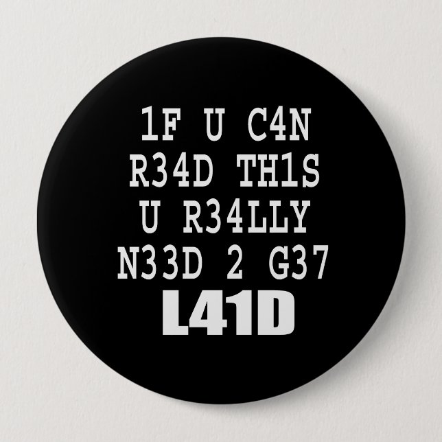 IF U CAN READ THIS 10 CM ROUND BADGE (Front)