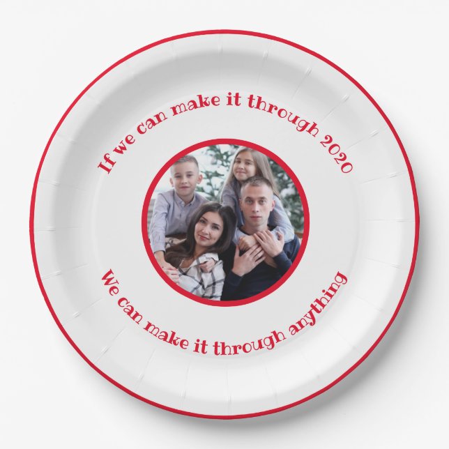 If We Made It 2020 Covid Name Fun Modern Paper Plate (Front)
