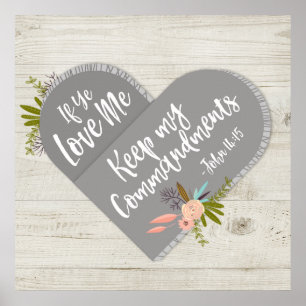 If ye love me John 14:15 Bible   Poster