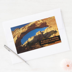 "If you aim at nothing" Inspirational Quote Rectangular Sticker